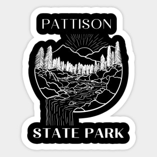 Pattison State Park Waterfall Landscape in the Forest. Sticker